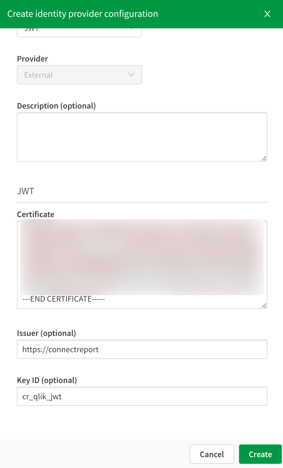 Configured JWT IDP